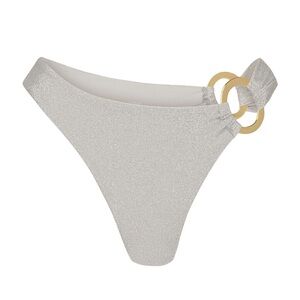 Monday Swimwear Silver Bikini Bottom - BRONTE BOTTOM - SOFT SILVER SHIMMER - V